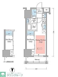 アーバネックス深川住吉III 10階1DKの間取り