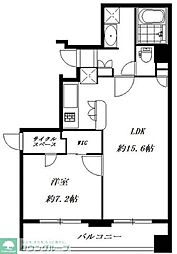 クレジデンス日本橋浜町 7階1LDKの間取り