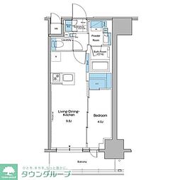 ルフォンプログレ秋葉原マークス 12階1LDKの間取り