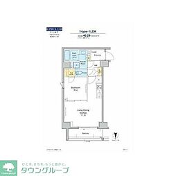 プラウドフラット両国イースト 7階1LDKの間取り