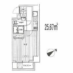ネクストレンドTokyo skytree 2階1Kの間取り