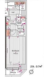 アルテシモレーヴ 6階1Kの間取り