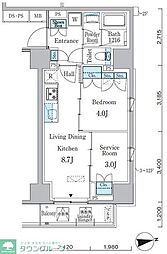 ミリアレジデンス両国 7階1SLDKの間取り