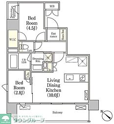 エル・セレーノ押上 7階2LDKの間取り