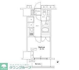 パークアクシス押上 8階ワンルームの間取り