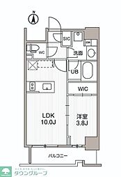 シーズンフラッツ両国サウス 9階1LDKの間取り