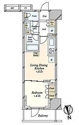 パークホームズ東陽町 1階1LDKの間取り