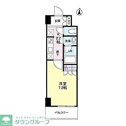 スカイタウン押上 5階1Kの間取り