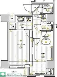 PREMIUM CUBE 両国DEUX 4階1LDKの間取り