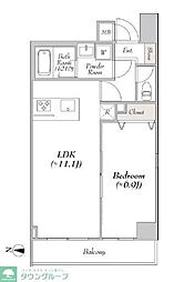 プレール・ドゥーク錦糸公園NORTH 7階1LDKの間取り