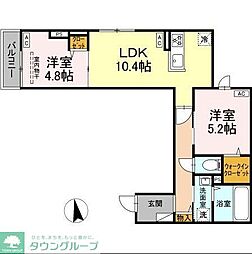 セレスティア東向島 2階2LDKの間取り