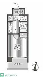 レジディア両国(レジディアリョウゴク) 2階1Kの間取り