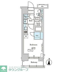 パークアクシス本所・親水公園 7階ワンルームの間取り