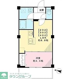セレンディピティ 2階1LDKの間取り