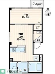 グランパーク本所(グランパークホンジョ) 2階1LDKの間取り