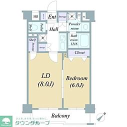 日神デュオステージ押上 2階1LDKの間取り