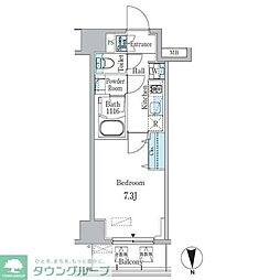 リビオメゾン両国ノース 12階1Kの間取り