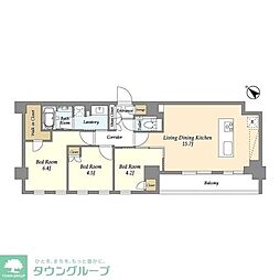 都営新宿線 瑞江駅 徒歩8分の賃貸マンション 6階3LDKの間取り