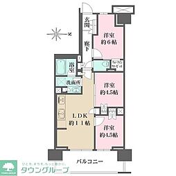 ザ・パークハウス亀戸九丁目 505 5階3LDKの間取り