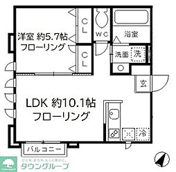 Ｌｅｅｓａｓ西小岩 1階1LDKの間取り