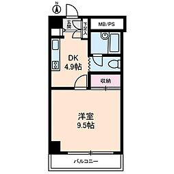 東京メトロ半蔵門線 清澄白河駅 徒歩5分の賃貸マンション 5階1DKの間取り