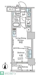 東京メトロ半蔵門線 錦糸町駅 徒歩5分の賃貸マンション 2階1DKの間取り