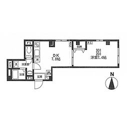 JR総武線 両国駅 徒歩8分の賃貸マンション 3階1DKの間取り