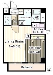 都営新宿線 菊川駅 徒歩3分の賃貸マンション 3階1LDKの間取り