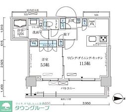 都営新宿線 菊川駅 徒歩2分の賃貸マンション 6階1LDKの間取り