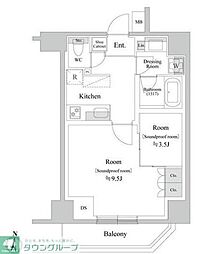 JR総武線 両国駅 徒歩7分の賃貸マンション 8階1LDKの間取り