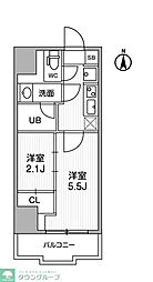 JR総武線 亀戸駅 徒歩5分の賃貸マンション 3階2Kの間取り