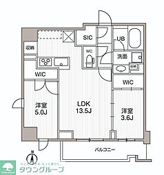 JR総武線 両国駅 徒歩7分の賃貸マンション 9階2LDKの間取り