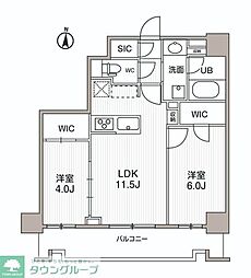 JR総武線 両国駅 徒歩7分の賃貸マンション 9階2LDKの間取り