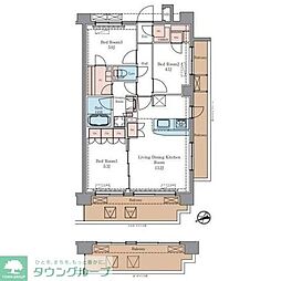 JR総武線 平井駅 徒歩12分の賃貸マンション 4階3LDKの間取り
