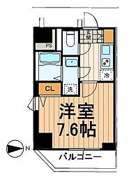都営大江戸線 清澄白河駅 徒歩11分の賃貸マンション 3階1Kの間取り