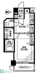 都営新宿線 森下駅 徒歩10分の賃貸マンション 1階1Kの間取り