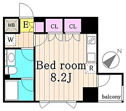 都営浅草線 浅草橋駅 徒歩8分の賃貸マンション 5階ワンルームの間取り