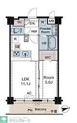 都営新宿線 住吉駅 徒歩14分の賃貸マンション 7階1LDKの間取り