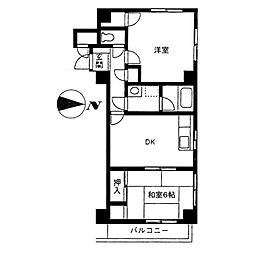 JR総武線 錦糸町駅 徒歩12分の賃貸マンション 4階2DKの間取り