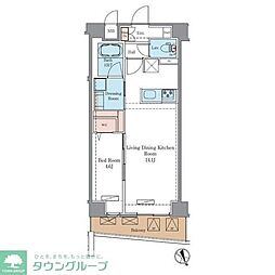 JR総武線 平井駅 徒歩7分の賃貸マンション 4階1LDKの間取り