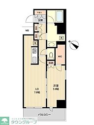 都営大江戸線 両国駅 徒歩3分の賃貸マンション 9階1LDKの間取り