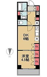 都営大江戸線 門前仲町駅 徒歩5分の賃貸マンション 13階1DKの間取り