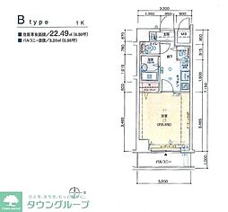 京成押上線 押上駅 徒歩12分の賃貸マンション 4階1Kの間取り