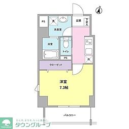 都営新宿線 菊川駅 徒歩6分の賃貸マンション 2階1Kの間取り