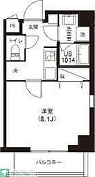 レピュア両国レジデンス 4階1Kの間取り