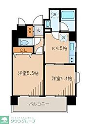 サンクエトワール 7階2Kの間取り