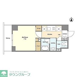 バウスフラッツ住吉 1階1Kの間取り