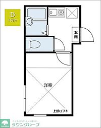 サンフォート小岩 3階1Kの間取り