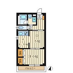 ロアジール 1DKの間取図画像