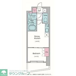 RESIDIA亀戸プレイス 1DKの間取図画像